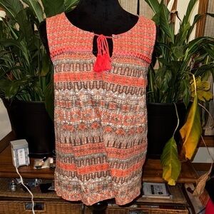 Lucky Brand Pink Tie Front Sleeveless Tank Top